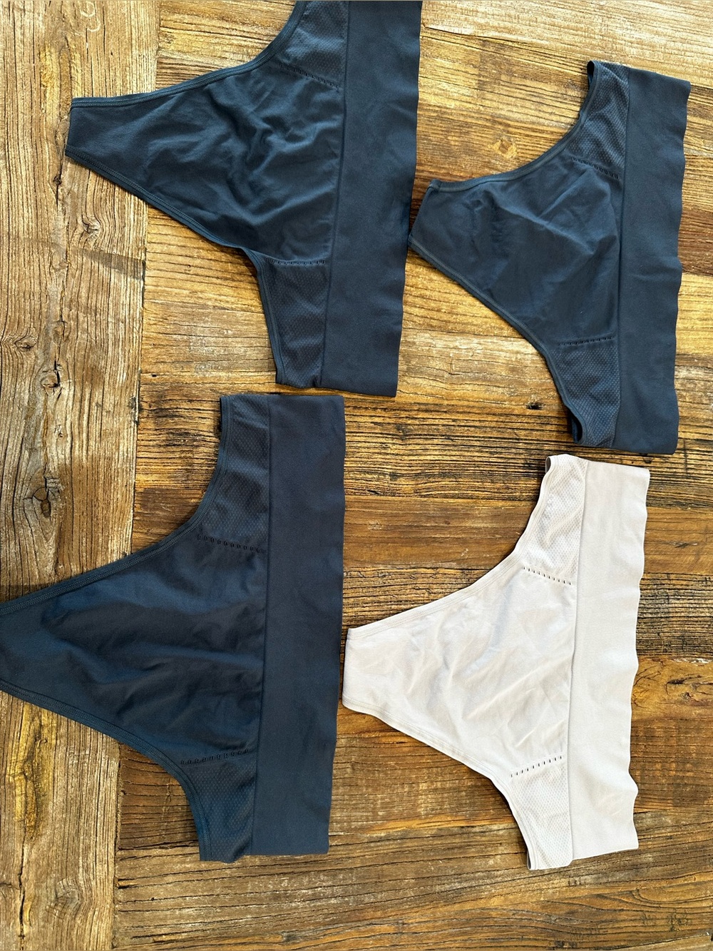 SPANX dark gray and cream Seamless Bikini Briefs - 4 Pack